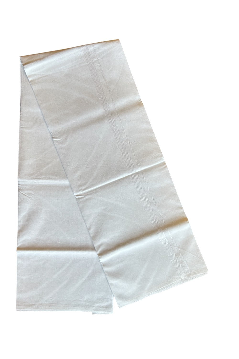 21% DISCOUNT ! KaithariKada Balaramapuram 100%  COTTON SINGLE PURE WHITE Mundu/Dhoti-100X100- 1.25 inch White Kara- 1KK5009ASH