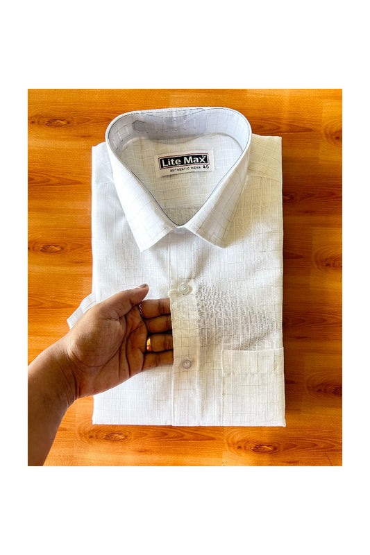 NEW!! Kaitharikada- 100% Cotton PURE WHITE Yellow Striped Authentic Half Sleeve shirt - 1KK6000AUTH