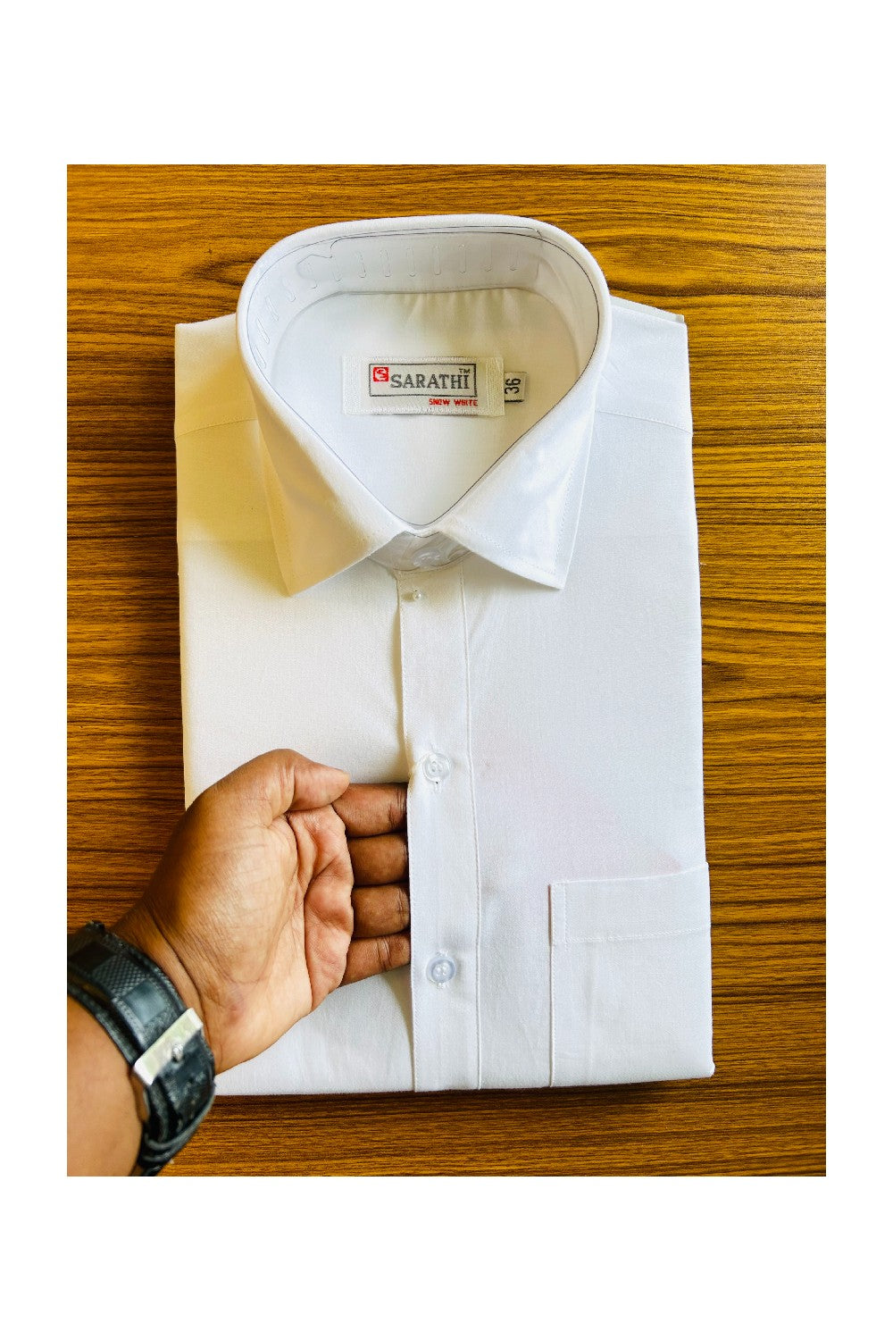 NEW!! Kaitharikada-  Cotton PURE WHITE SARATHI Snow White Full Sleeve shirt - 1KKNSAR