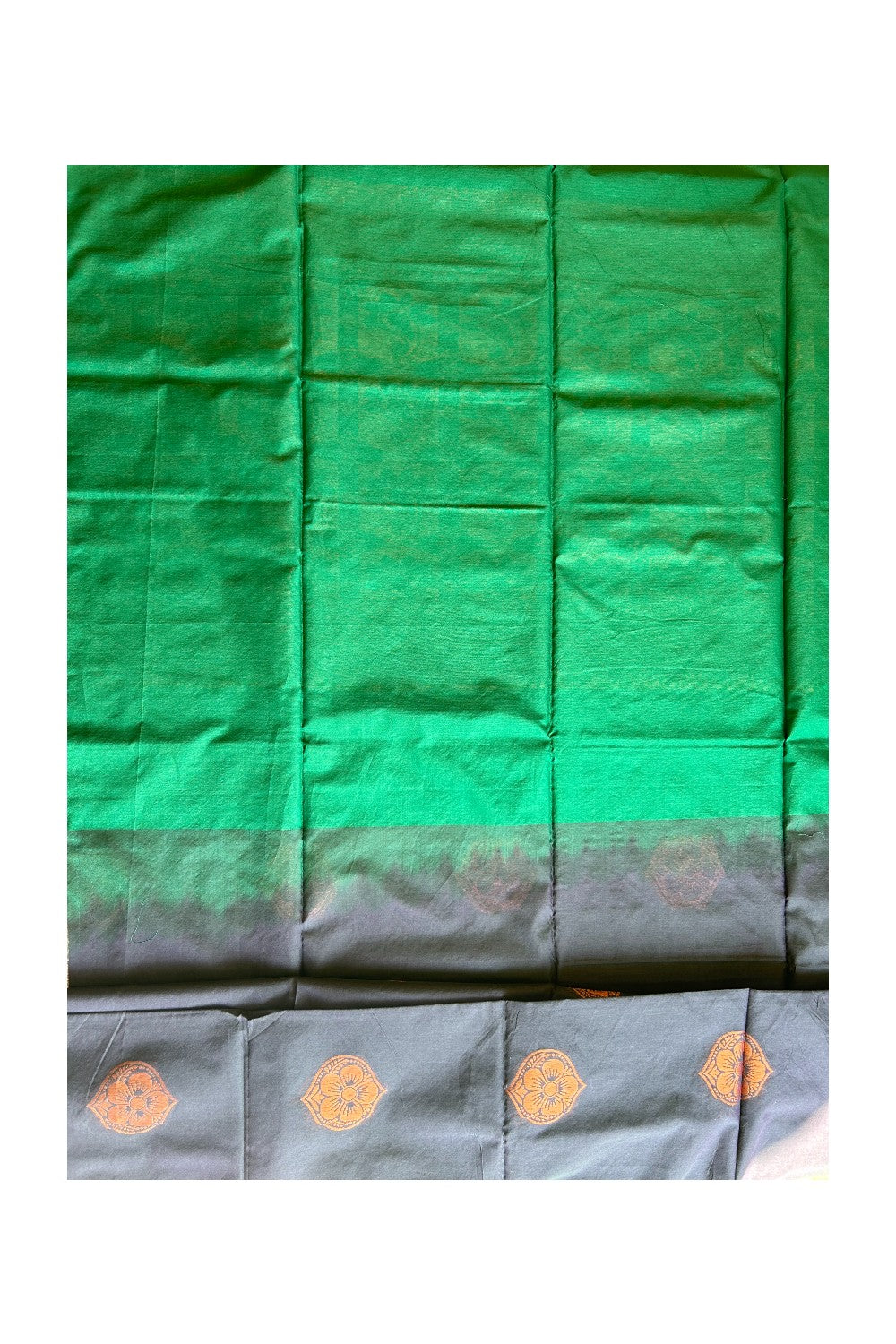 KaithariKada- Balaramapuram Saree - 100% PURE Cotton Silk- Navy Blue & Green. -1KK1006JAYA.