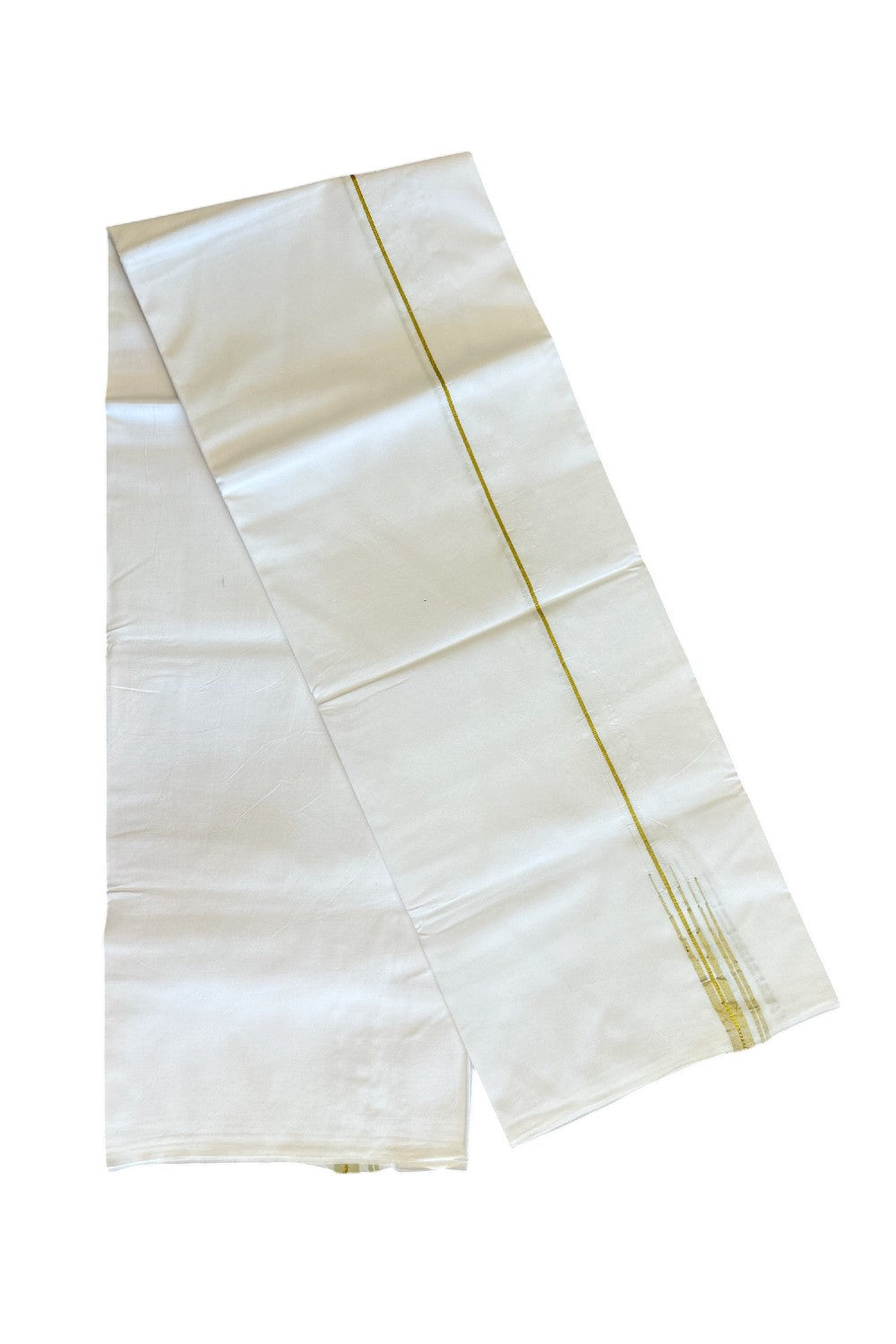 36% DISCOUNT!! KaithariKada Balaramapuram 100% Cotton PURE WHITE Single Mundu/Dhoti-100x100  Puliyilakkara Chutty Kasavu double chutty - 10KK5043ASH