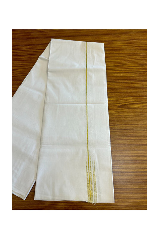 36% DISCOUNT!! KaithariKada Balaramapuram 100% Cotton PURE WHITE Single Mundu/Dhoti-100x100  Puliyilakkara Chutty Kasavu double chutty - 10KK5043ASH