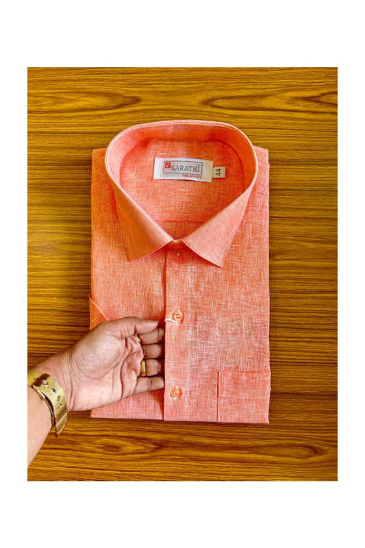 NEW !! Kaitharikada-  Cotton Mix Orange  Sarathi HALF Sleeve Shirt.- 12KK444SAR