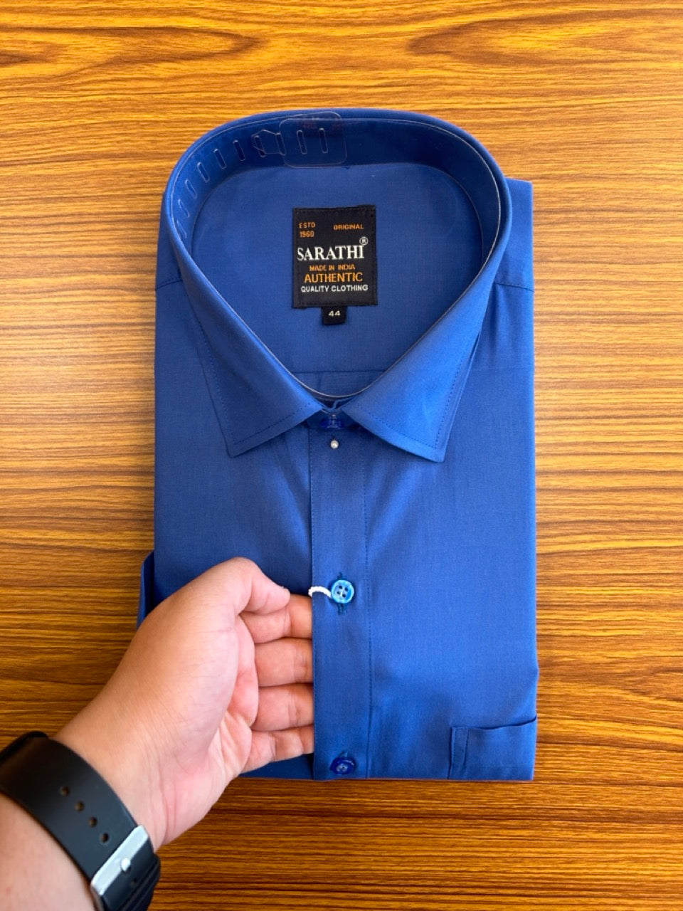 10% Discount ! NEW !! Kaitharikada - 100% Pure Cotton ROYAL BLUE COLOUR SARATHI The Authentic Quality Clothing  HALF Sleeve shirt.- 14KK6015SAR