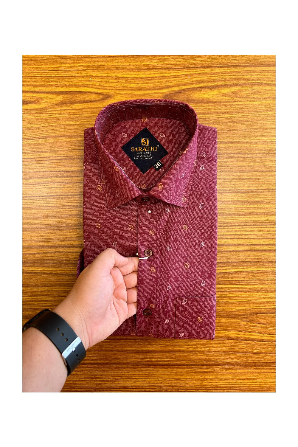 10% Discount ! NEW !! Kaitharikada - 100% Pure Cotton MULTI COLOUR  MAROON & YELLOW Design SARATHI The Original Quality Clothing Half Sleeve shirt.- 15KK6017SAR