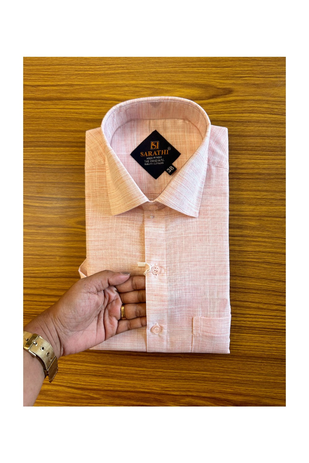 NEW !! Kaitharikada- 100% Pure Cotton Pink Shaded  Sarathi The Orginal Quality Clothing HALF Sleeve Shirt.- 16KK444SAR