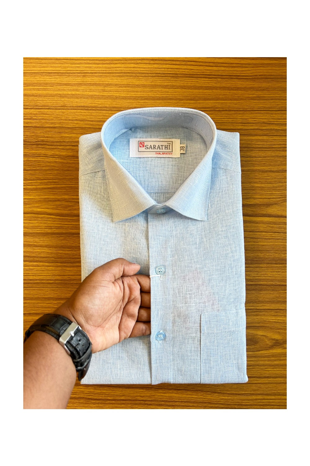 NEW !! Kaitharikada-  Cotton Mix Sky Blue Sarathi  Full Sleeve Shirt.- 16KK445SAR.