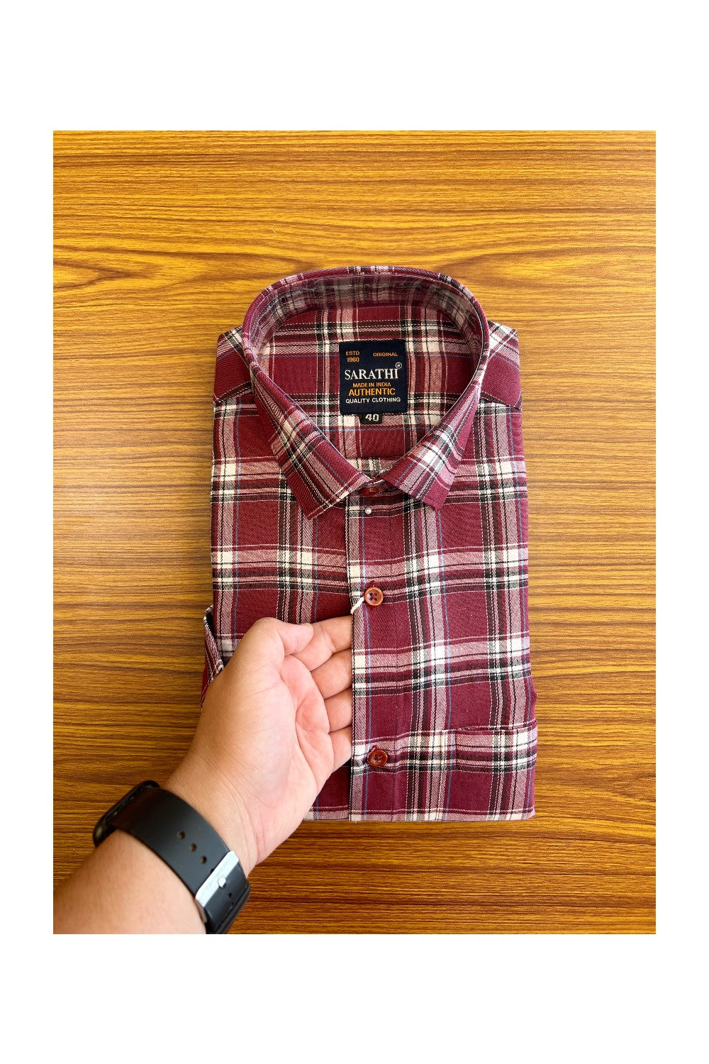 10% DISCOUNT !!NEW !! Kaitharikada - 100% Pure Cotton MULTICOLOUR Sarathi Authentic Quality Clothing HALF Sleeve Check Shirt.- 18KKU6007SAR