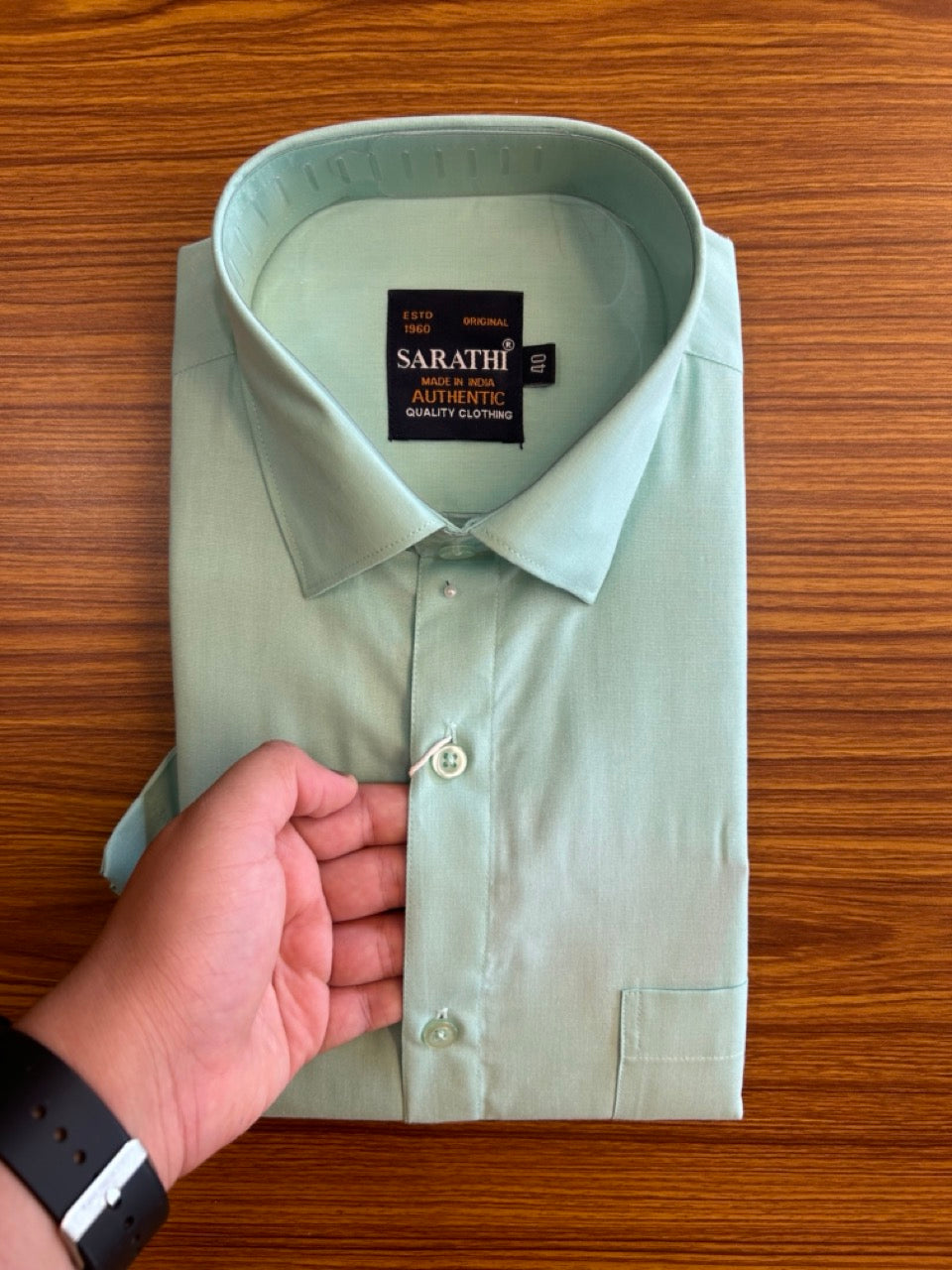 10% Discount ! NEW !! Kaitharikada - 100% Pure Cotton  LIGHT GREEN COLOUR SARATHI The Authentic Quality Clothing HALF Sleeve shirt.- 21KK6015SAR