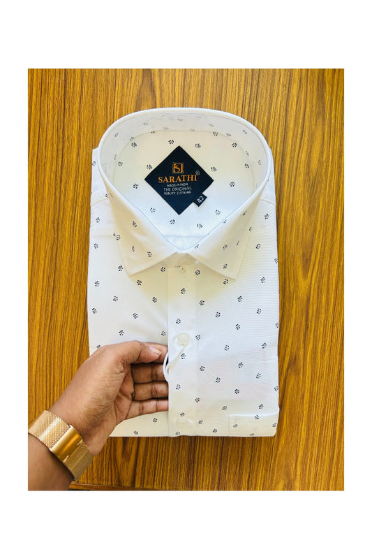 10% DISCOUNT! NEW!! Kaitharikada - Cotton PURE WHITE SARATHI The Original Quality Clothing PRINTED FULL Sleeve shirt - 2KKS6005SAR