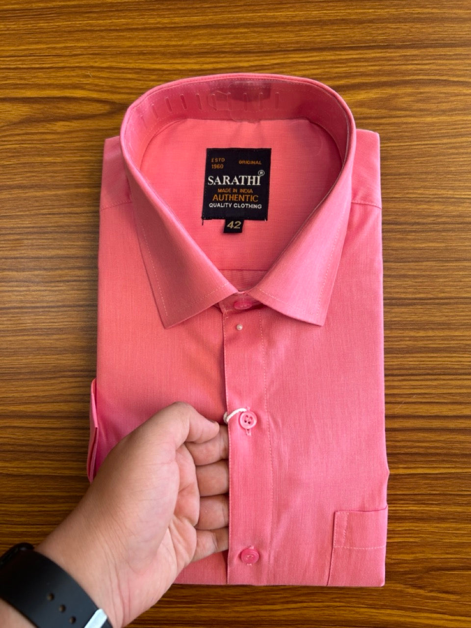 10% Discount ! NEW !! Kaitharikada - 100% Pure Cotton  ROSE COLOUR SARATHI The Authentic Quality Clothing HALF Sleeve shirt.- 24KK6015SAR