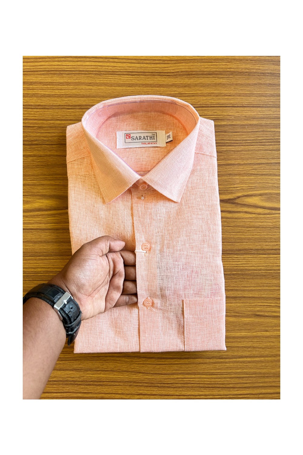 NEW !! Kaitharikada-  Cotton Mix Peach Sarathi  Full Sleeve Shirt.- 20KK445SAR.