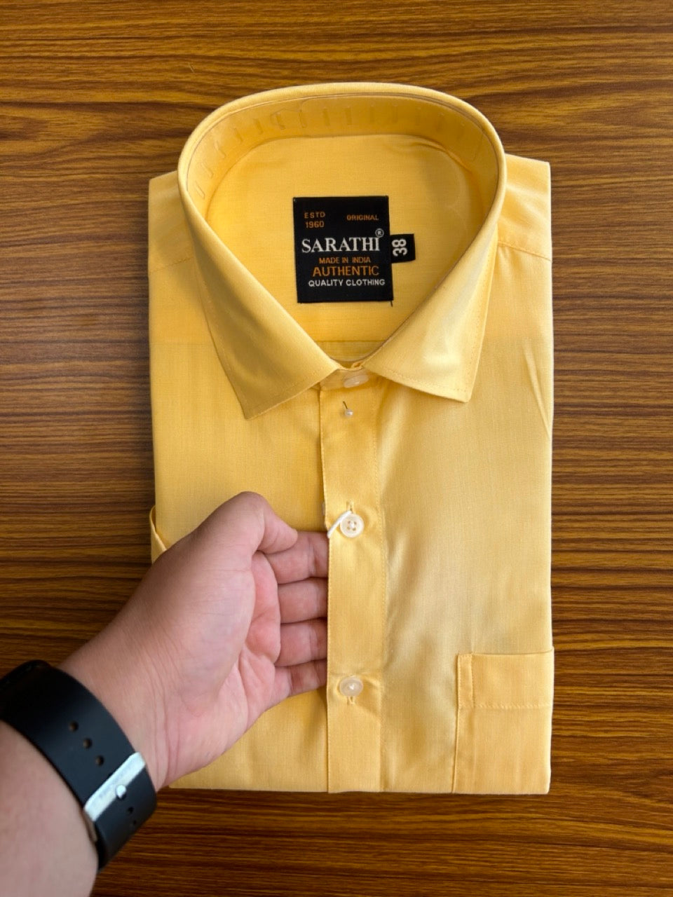 10% Discount ! NEW !! Kaitharikada - 100% Pure Cotton  ORANGE YELLOW COLOUR SARATHI The Authentic Quality Clothing HALF Sleeve shirt.- 22KK6015SAR