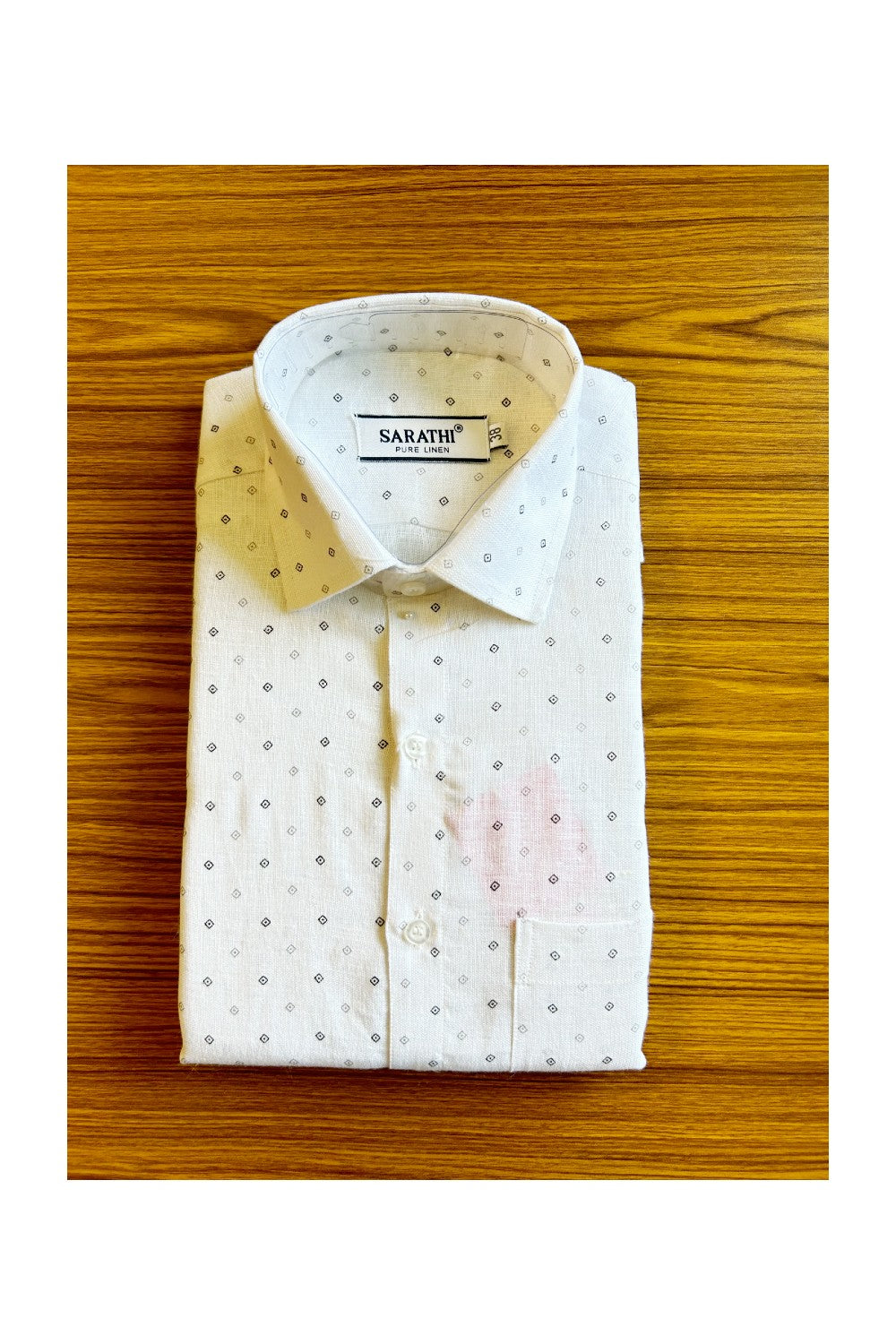 NEW !! Kaitharikada- 100% Pure  Linen  White Sarathi Full Sleeve Shirt.- 24KK445SAR.