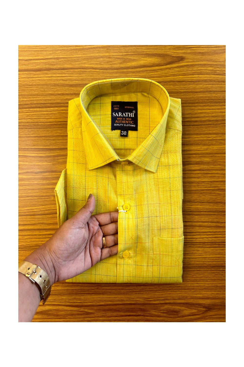 NEW !! Kaitharikada- 100% Pure Cotton Green Sarathi Authentic Quality Clothing HALF Sleeve Shirt.- 27KK444SAR