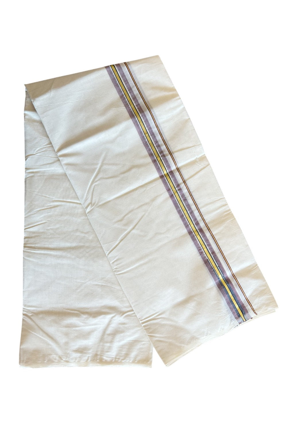 SHORT DHOTI SPECIAL! Kaitharikada.com - 19% Discount! Balaramapuram Double Off white - (Unbleached) Mundu/Dhoti - 100X100 - 1.25 inch Kara & 45 inches Height Puliyilakkara Chutty Kasavu Maroon & Blue Kara - 3KK5088ASH