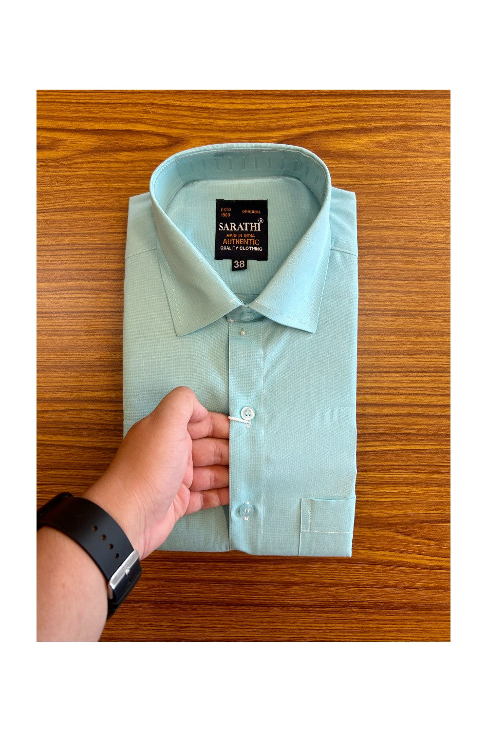 10% Discount ! NEW !! Kaitharikada - 100% Pure Cotton LIGHT BLUE COLOUR SARATHI The Authentic Quality Clothing FULL Sleeve shirt.- 3KK6016SAR