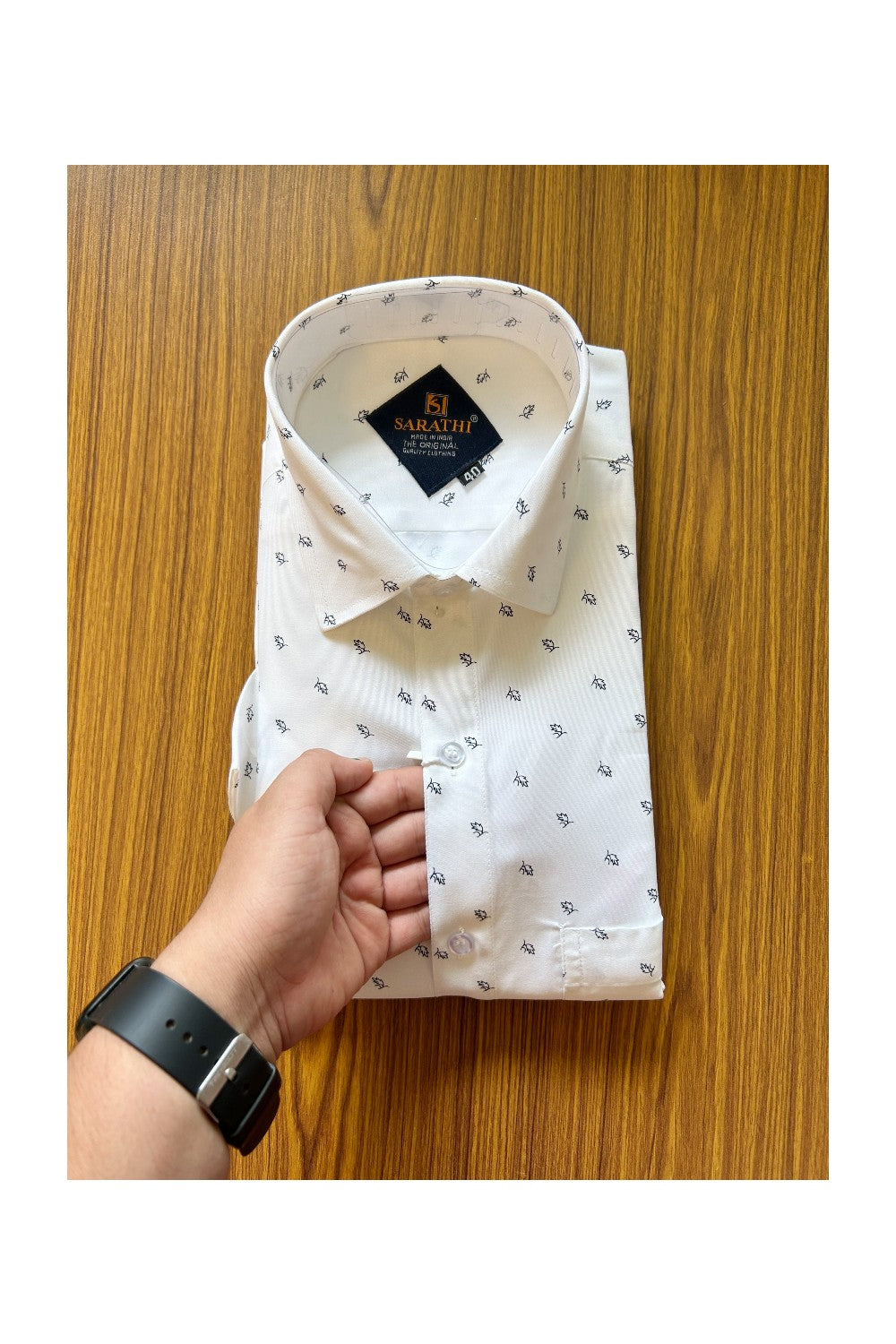 10% DISCOUNT! NEW!! Kaitharikada - Cotton PURE WHITE SARATHI The Original Quality Clothing PRINTED HALF Sleeve shirt - 3KKT6004SAR