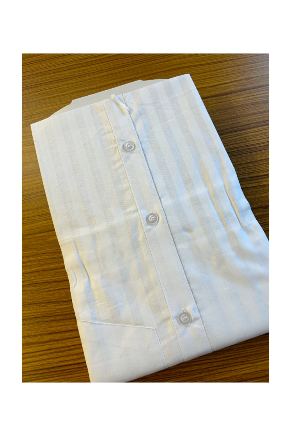 NEW!! Kaitharikada- 100% Cotton PURE WHITE Striped Authentic Full Sleeve shirt - 3KKJAUTH.