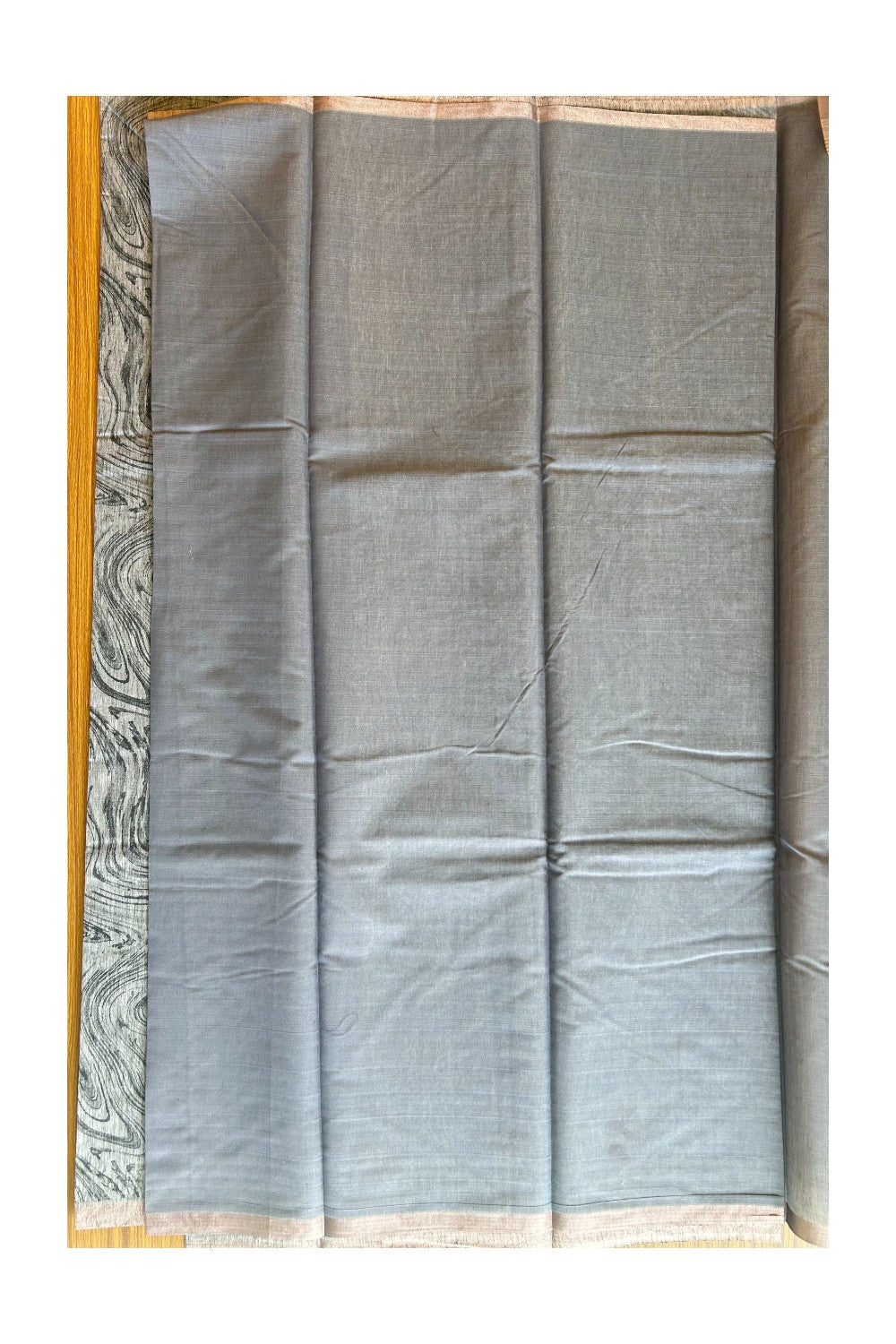 KaithariKada- Balaramapuram Saree - 100% PURE Cotton Silk  - Ash Grey & Black Design - 3KK1004DHA