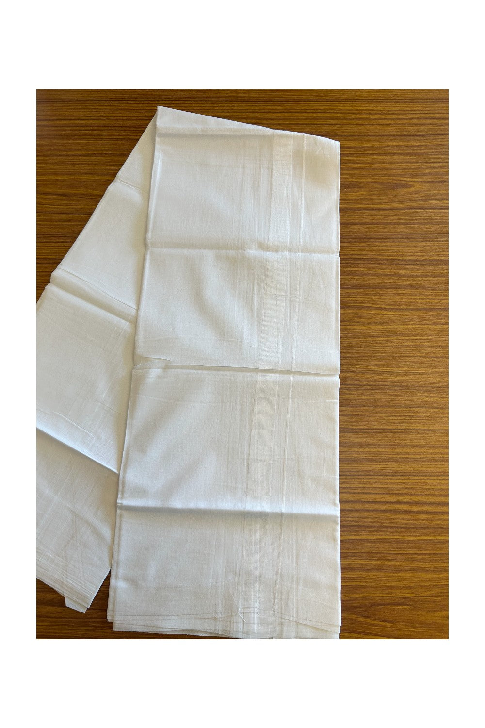 20% DISCOUNT! KaithariKada Balaramapuram 100% Cotton PURE WHITE Double Mundu/Dhoti - 100x80 - 1.75 inch White Kara - 31KK5112PMC