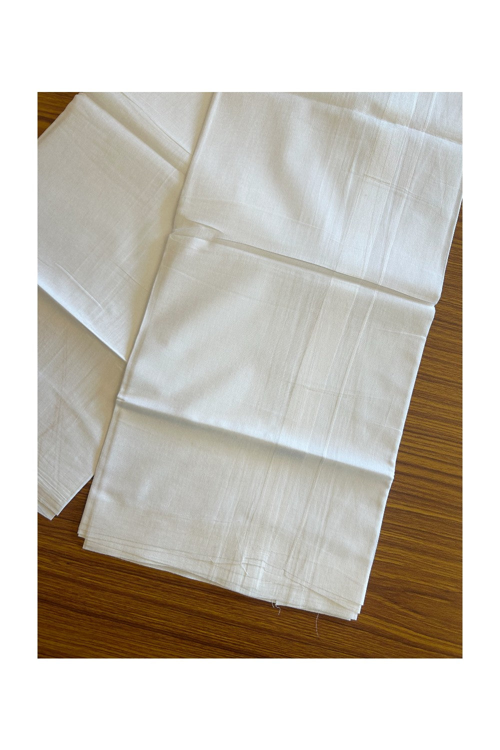 20% DISCOUNT! KaithariKada Balaramapuram 100% Cotton PURE WHITE Double Mundu/Dhoti - 100x80 - 1.75 inch White Kara - 31KK5112PMC