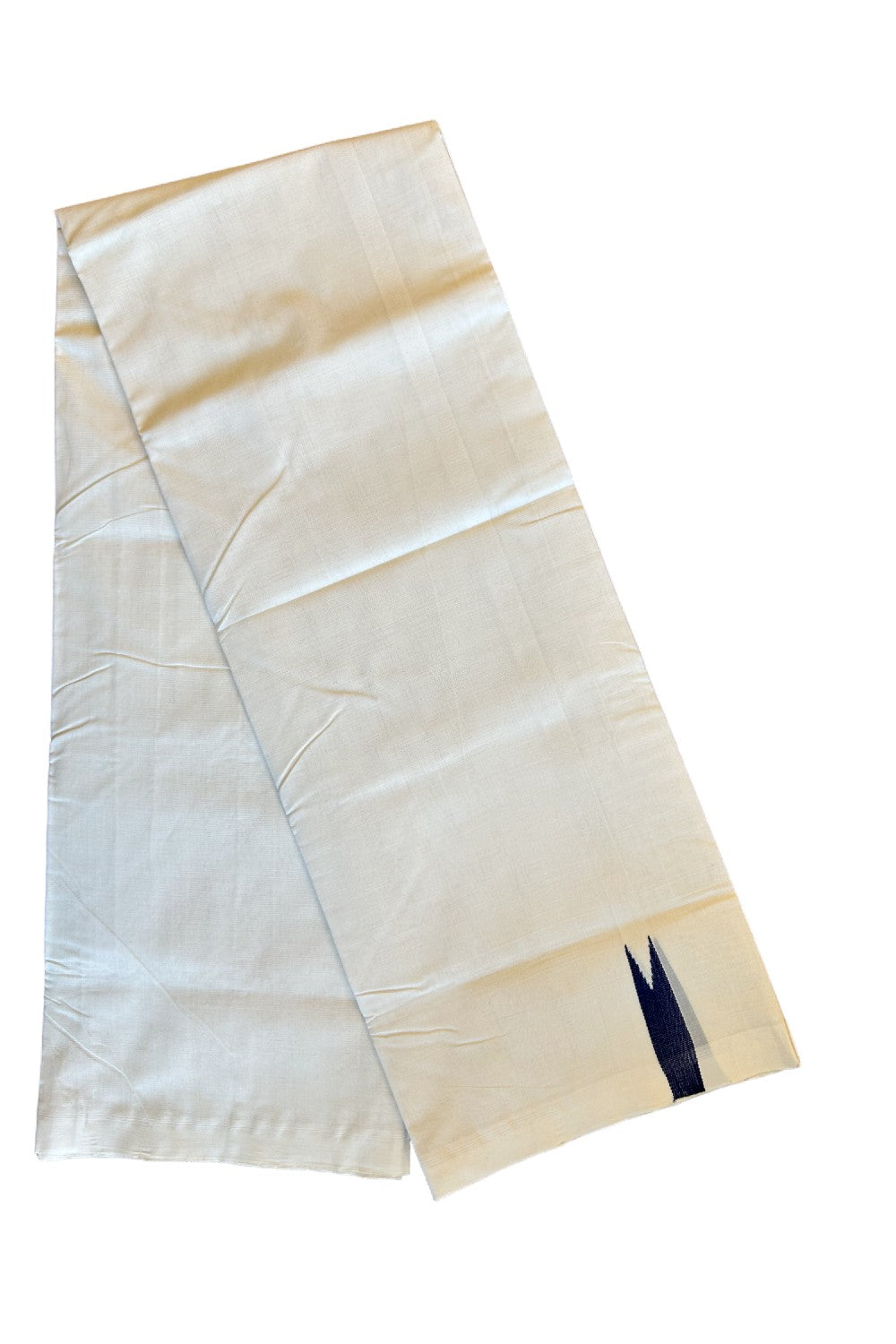 20% DISCOUNT! KaithariKada HANDLOOM UNAKKUPAAV BALARAMAPURAM - 100% PURE Cotton 100x100 Double Mundu/Dhoti OFF WHITE (Unbleached) - PULIYILAKKARA Navy blue chutty - 33KK456KK