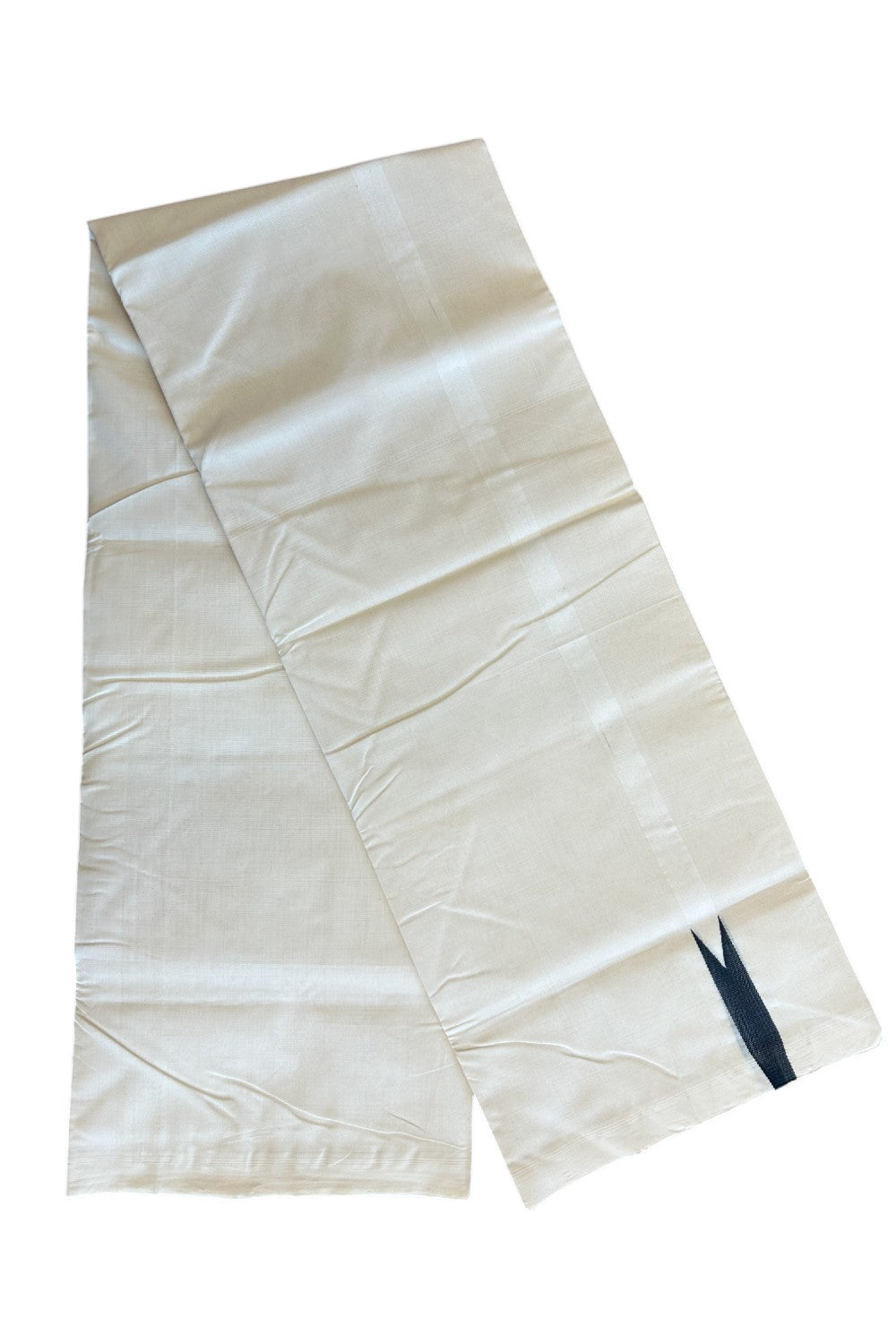 30% DISCOUNT! KaithariKada HANDLOOM UNAKKUPAAV BALARAMAPURAM - 100% PURE Cotton 100x100 Double Mundu/Dhoti OFF WHITE (Unbleached) - 0.75 inch Puliyilakkara Black chutty - 36KK5105RAM