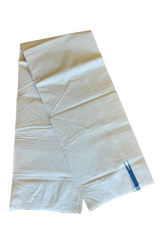 10% Discount ! KaithariKada Balaramapuram 100% Cotton Double Off white Mundu/Dhoti-100x100  1 cm  Puliyilakkara  Chutty Navy Blue Kara.- 37KK500KK