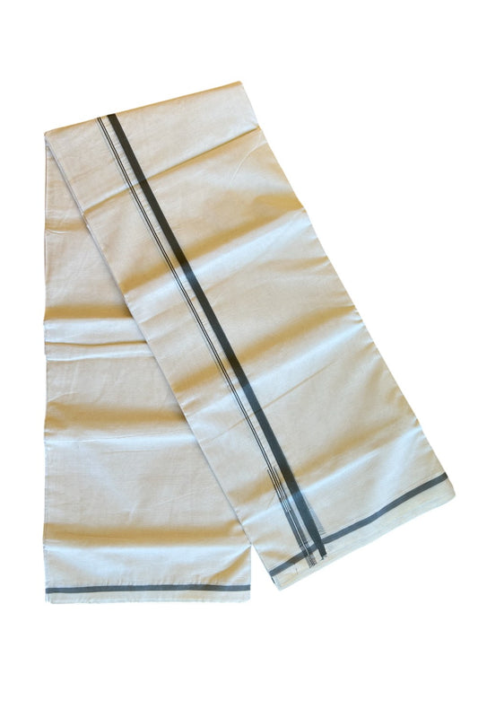 23% Discount Latest!! KaithariKada Balaramapuram 100% Cotton Double Off white Mundu/Dhoti-100x100  1. cm Puliyilakkara Chutty Gray Kara- 46KK500KK