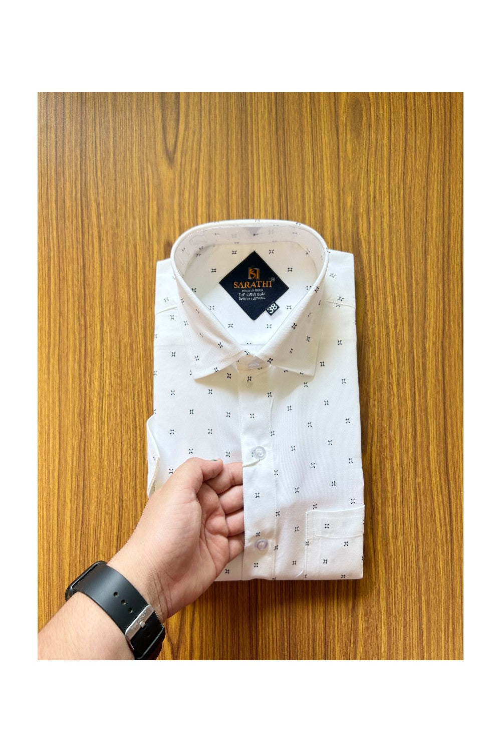 10% DISCOUNT! NEW!! Kaitharikada - Cotton PURE WHITE SARATHI The Original Quality Clothing PRINTED HALF Sleeve shirt - 5KKT6004SAR