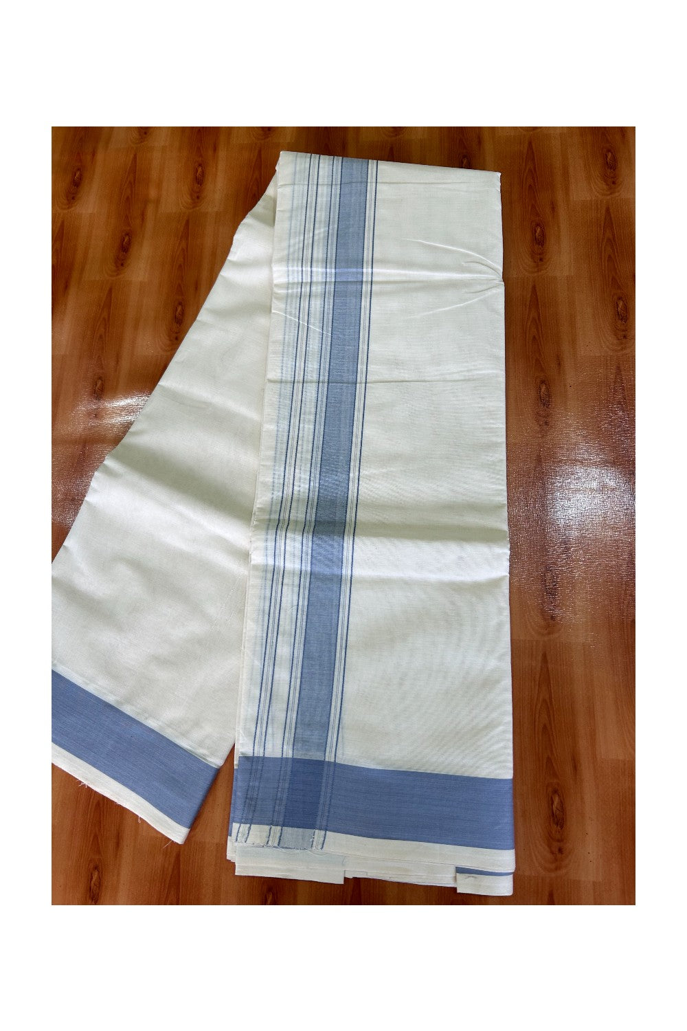 36% Discount KaithariKada 100% Cotton Off White - (Unbleached) - Pure Cotton - 100x100 thread - NORTH INDIAN  ATTACHED GAMCHA 9X5 Dhoti Lavender STRIPED 2.75 inch  kara - 5KK5004PMC