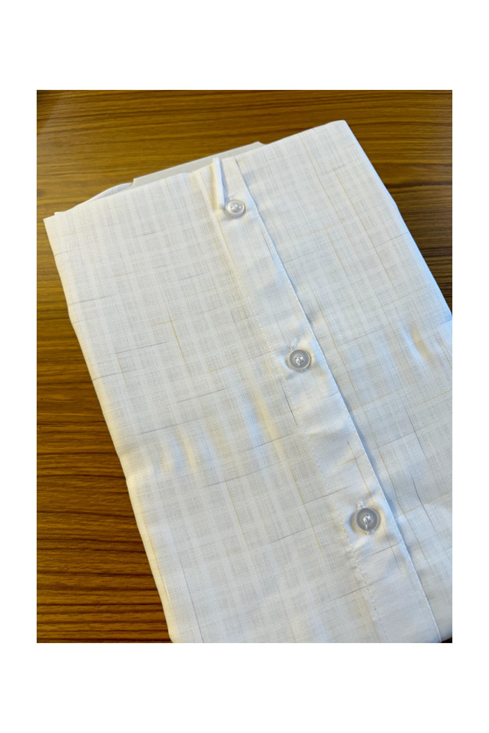 NEW!! Kaitharikada- 100% Cotton PURE WHITE Yellow Striped Authentic Full Sleeve shirt - 5KKJAUTH.