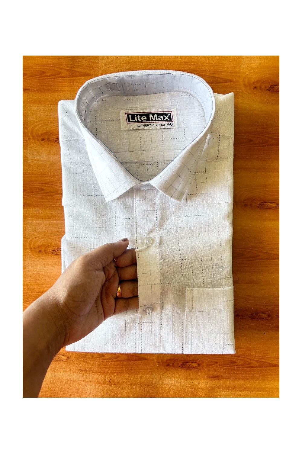 NEW!! Kaitharikada- 100% Cotton PURE WHITE & Black Striped Authentic Half Sleeve shirt - 6KK6000AUTH