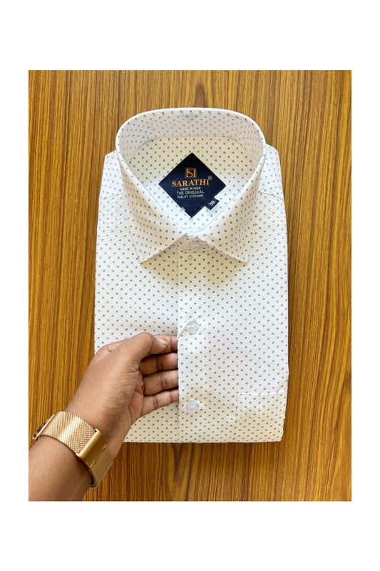 10% DISCOUNT! NEW!! Kaitharikada - Cotton PURE WHITE SARATHI The Original Quality Clothing PRINTED FULL Sleeve shirt - 6KKS6005SAR