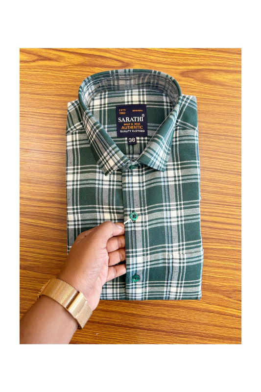 10% DISCOUNT NEW !! Kaitharikada - 100% Pure Cotton MULTICOLOUR  Sarathi Authentic Quality Clothing FULL Sleeve Check Shirt.- 6KKV6008SAR