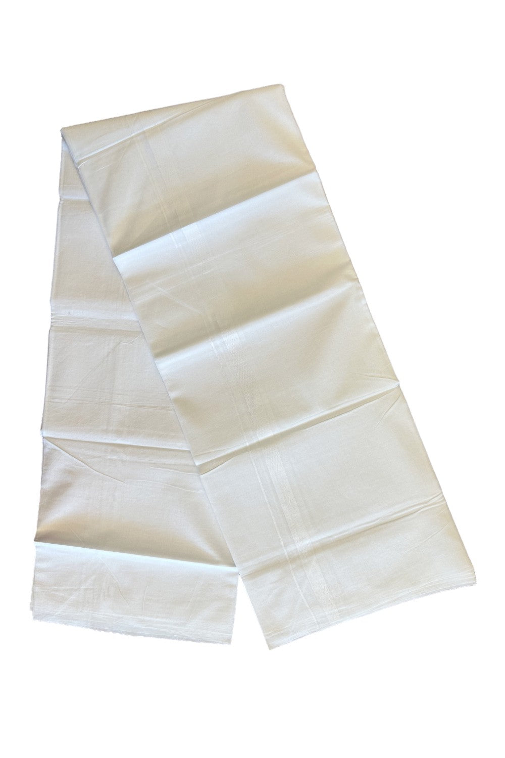 8% DISCOUNT!! Kaitharikada Balaramapuram 100% Cotton Ultra WHITE Double Mundu/Dothi-100x90  1.5 cm White kara - 62KK430VAS