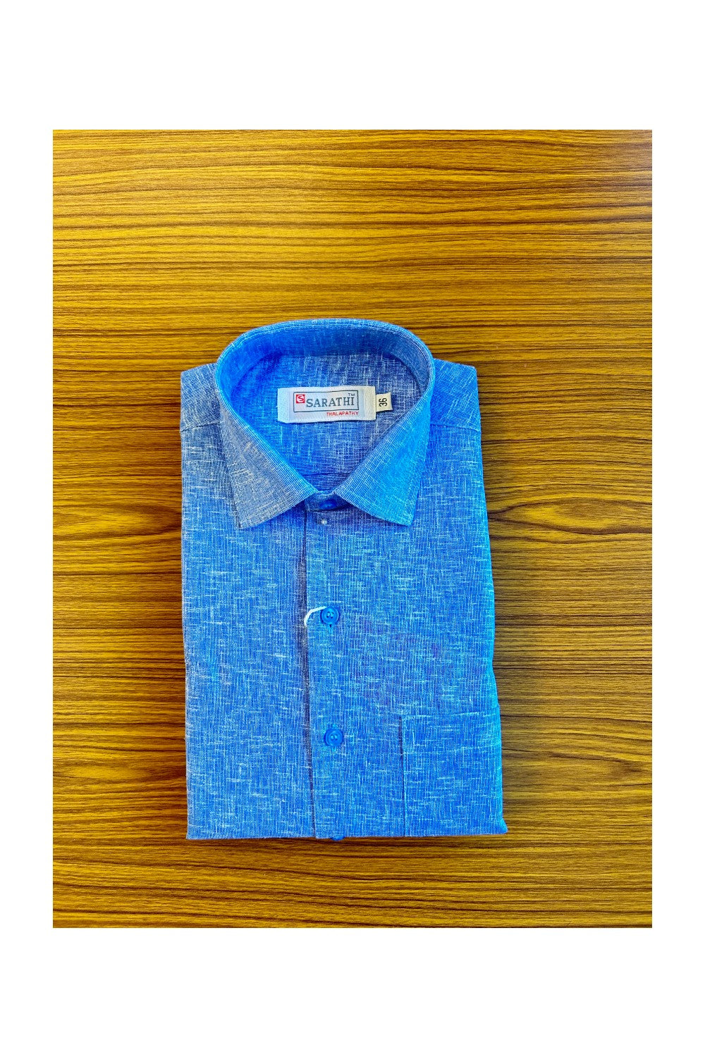 NEW !! Kaitharikada-  Cotton Mix Blue Sarathi  Full Sleeve Shirt.- 7KK444SAR