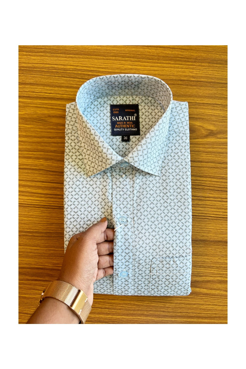 10% Discount ! NEW !! Kaitharikada - 100% Pure Cotton MULTI COLOUR BLUE & ASH Design SARATHI The Authentic Quality Clothing FULL Sleeve shirt.- 7KK6020SAR