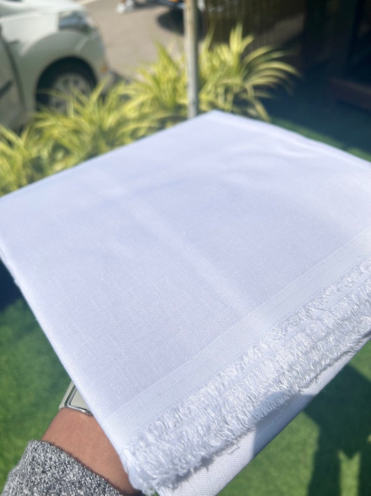 NEW! Kaitharikada Shirt Meterial  - PURE WHITE - Politician Kadhar Type Linen Cotton Shirt Material for Men 200x150(cm) - 1KK7001MKS