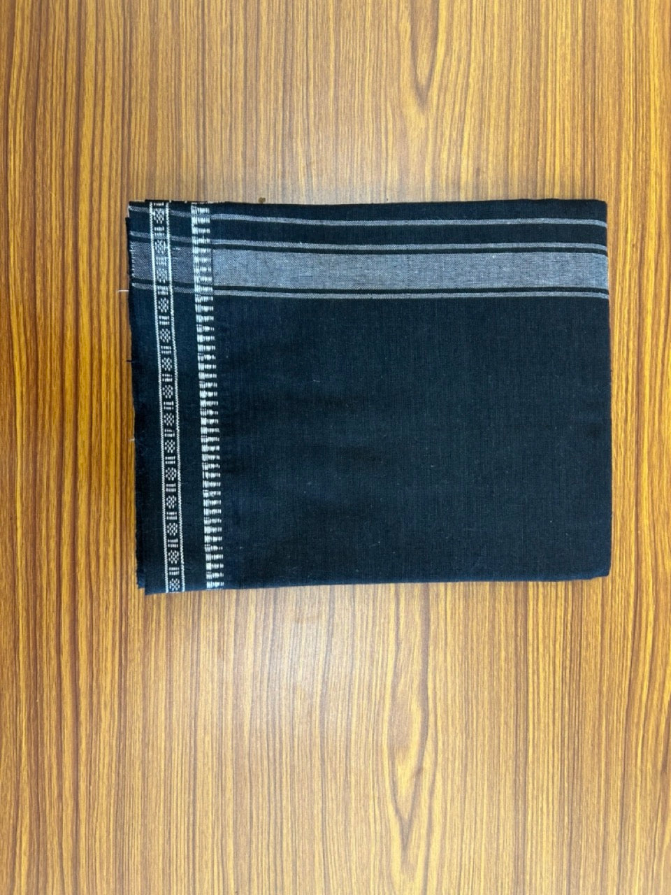 PACK OFF 2! Sabarimala Ayyappa Swami Dhoti - Offer price 40% Discount - For 2 Cotton Mix Black 2 meter lungi - Kuppadam Model - 1KK8003RAD