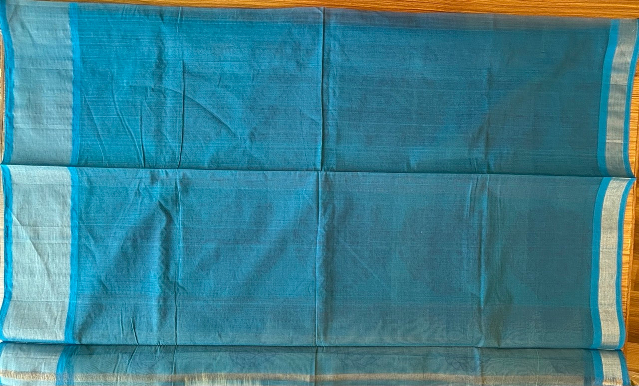 KaithariKada- HANDLOOM UNAKKUPAAV Balaramapuram  Saree - 100% PURE Cotton - Desert Grey Brown & Blue Design - 5KK1002KHA