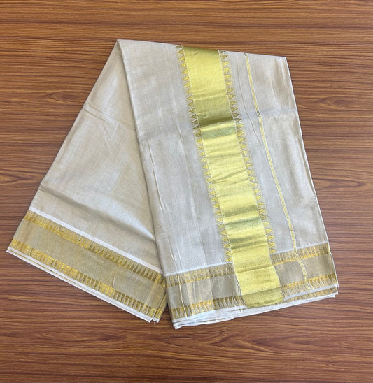 25% Discount! Kaitharikada Kerala Saree - Kasavu Tissue -  Kasavu Zari Temple Embroidery- 8KK1009KK