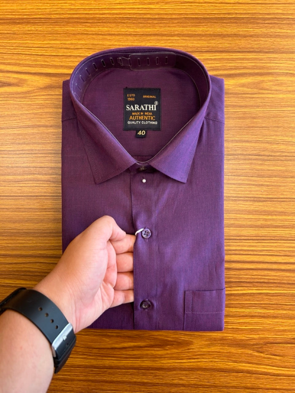 10% Discount ! NEW !! Kaitharikada - 100% Pure Cotton DARK PURPLE COLOUR SARATHI The Authentic Quality Clothing FULL Sleeve shirt.- 1KK6016SAR