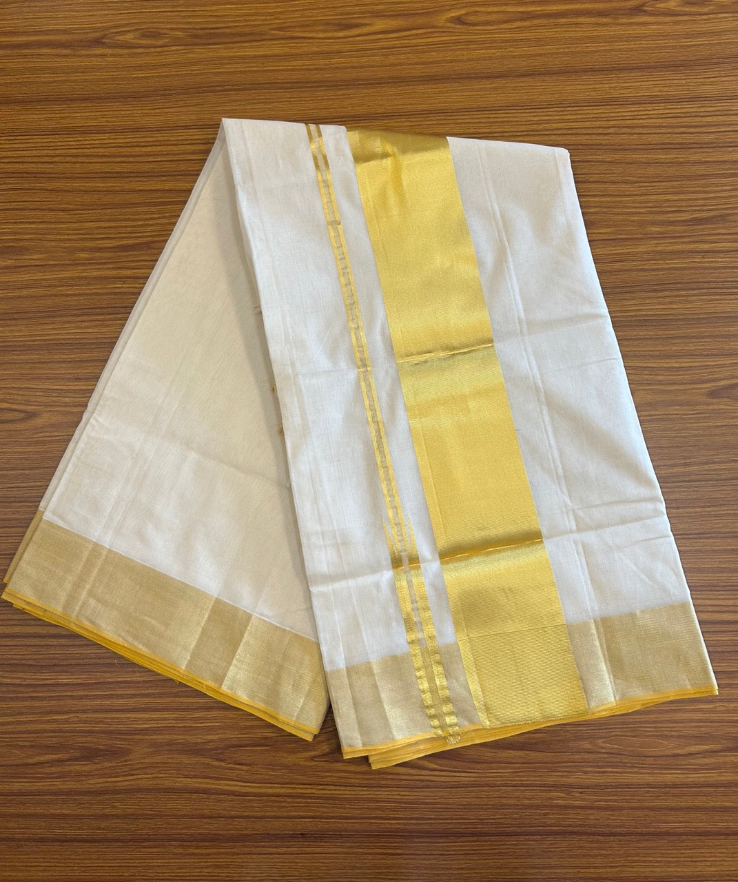 19% Discount KaithariKada HANDLOOM Unakkupaav Balaramapuram Kerala Saree for Women- 100% PURE COTTON - GOLD KASAVU PULIYILAKKARA Chutty KARA - 5KK1009ABH