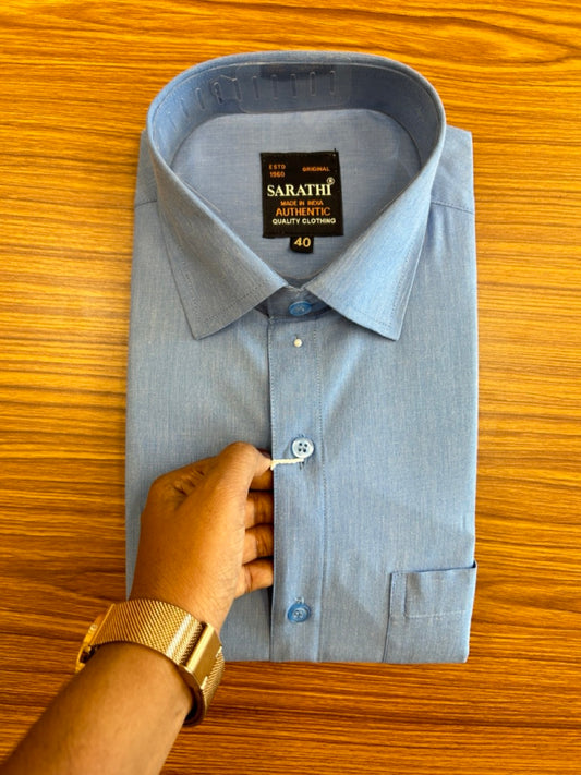 10% Discount ! NEW !! Kaitharikada - 100% Pure Cotton DARK BLUE COLOUR SARATHI The Authentic Quality Clothing FULL Sleeve shirt.- 15KK6016SAR