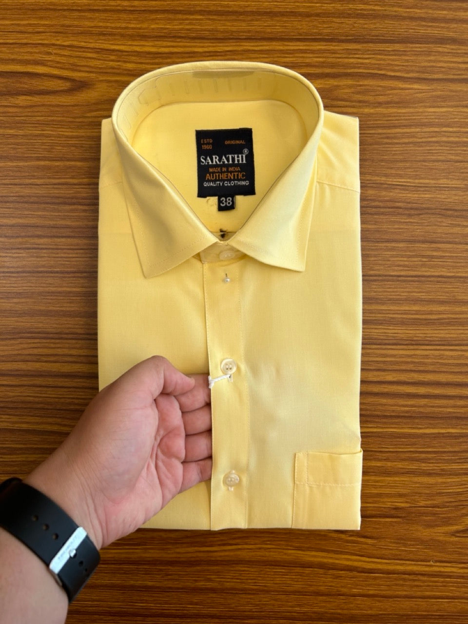 10% Discount ! NEW !! Kaitharikada - 100% Pure Cotton  LIGHT YELLOW COLOUR SARATHI The Authentic Quality Clothing FULL Sleeve shirt.- 20KK6016SAR