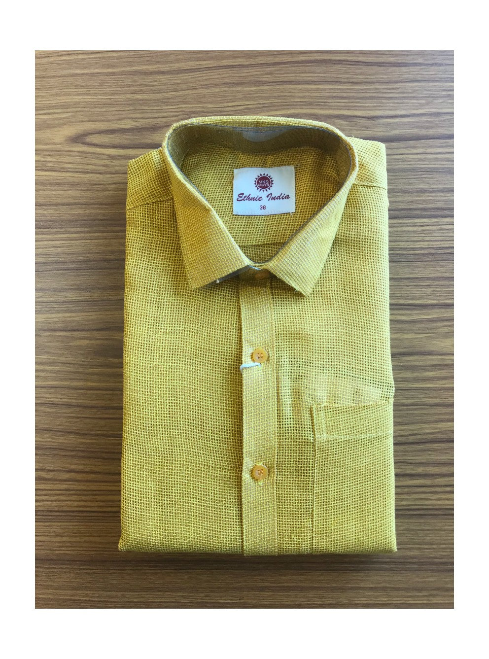 Kaitharikada-JUTE & COTTON MIX YELLOW. ETHINIC INDIA  FULL Sleeve-3.