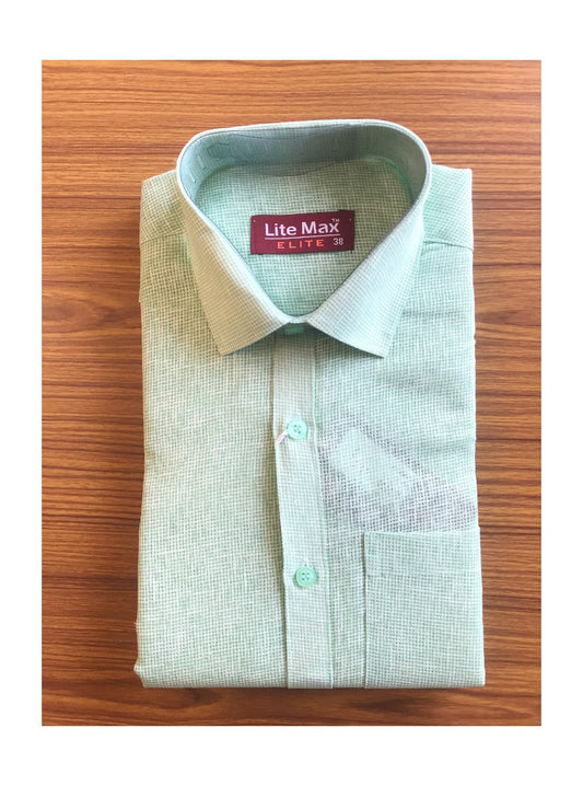 Kaitharikada- JUTE & COTTON MIX  PISTA GREEN . ELITE INDIA  FULL Sleeve-10.