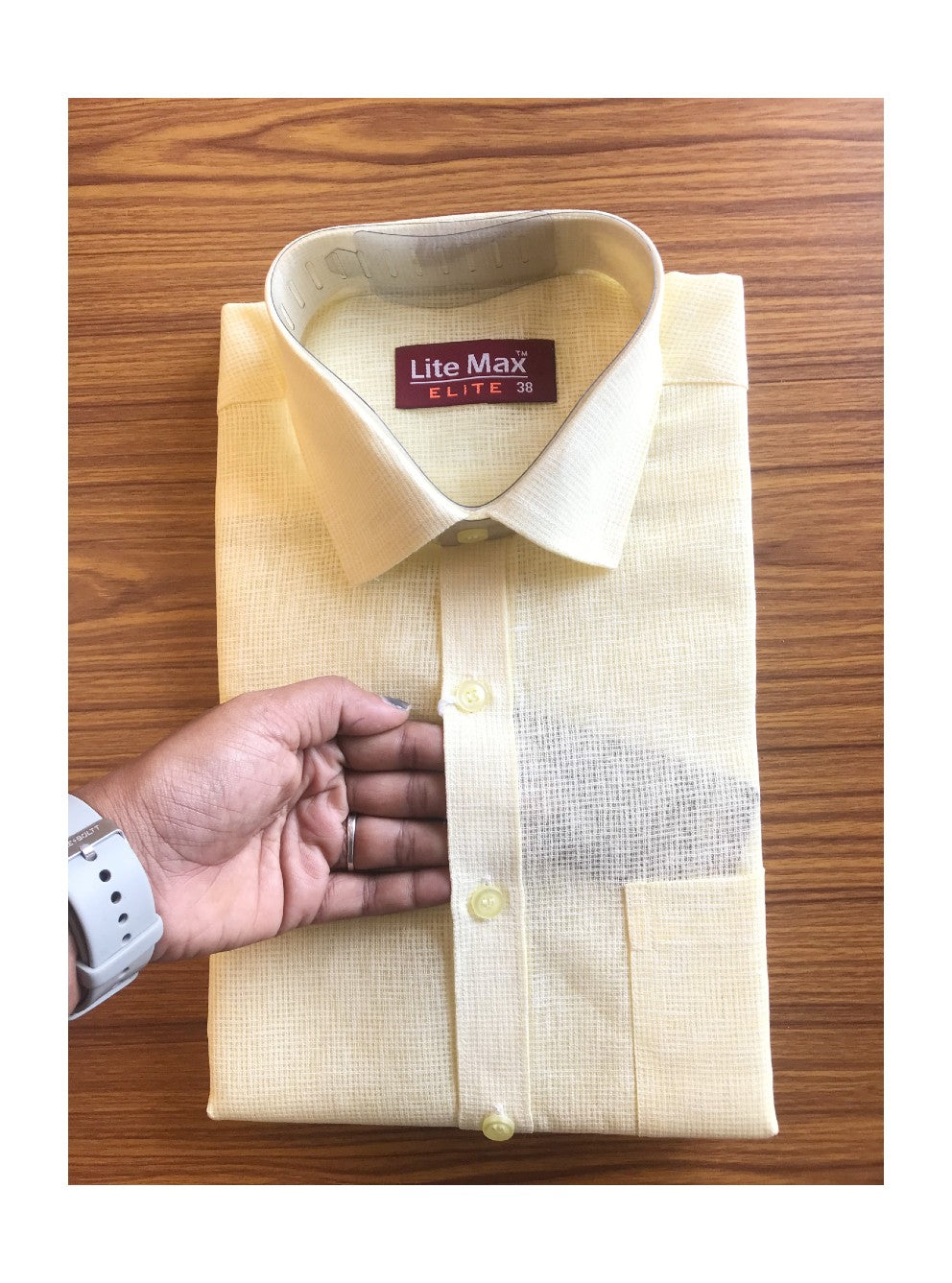 Kaitharikada-JUTE  & COTTON MIX LIGHT YELLOW . ELITE INDIA  FULL Sleeve-11.